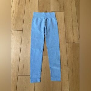 Blue Seamless High-Waist Yoga Leggings | Size M | Sculpt & Stretch Fit